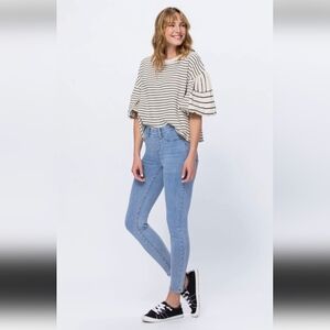 Judy Blue Pullon Elastic Waist Skinny Jeans Classic Blue Women's 14W